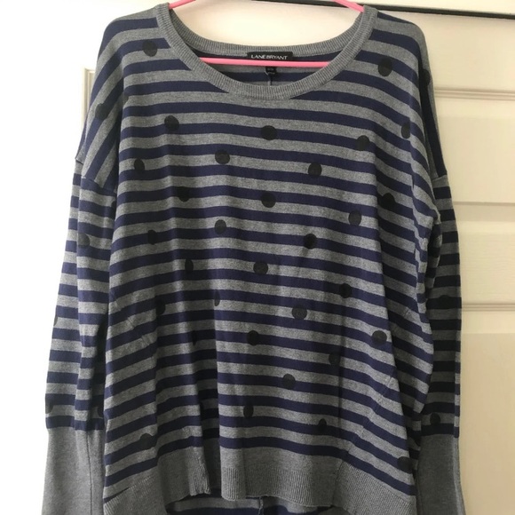 Lane Bryant Polka Dot and Striped Sweater - Picture 2 of 3